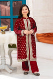 2 Pcs Girl's Shamoz Silk Embroidered Shirt And Shalwar Suit